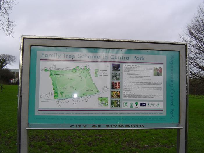 Interpretation board for the Family Tree Field