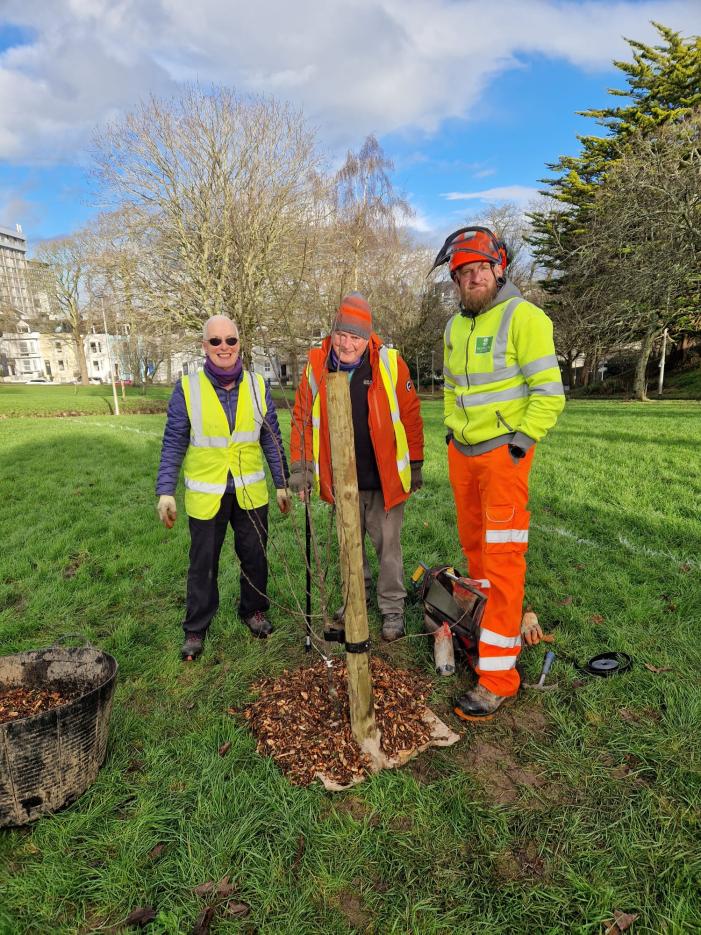 The Hoe Gardening Group and Plymouth City Council staff