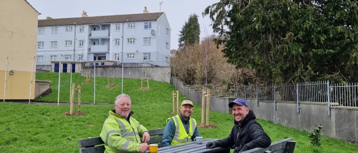 Rupert, Mark and Rob, enjoying the new bench