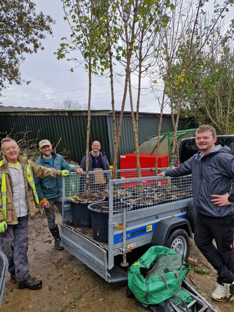 Picking up the trees from Poole Farm - Chris, Mark, Owne and Stephen